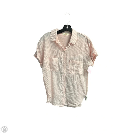 Blouse Short Sleeve By Cloth & Stone In Striped Pattern, Size: S