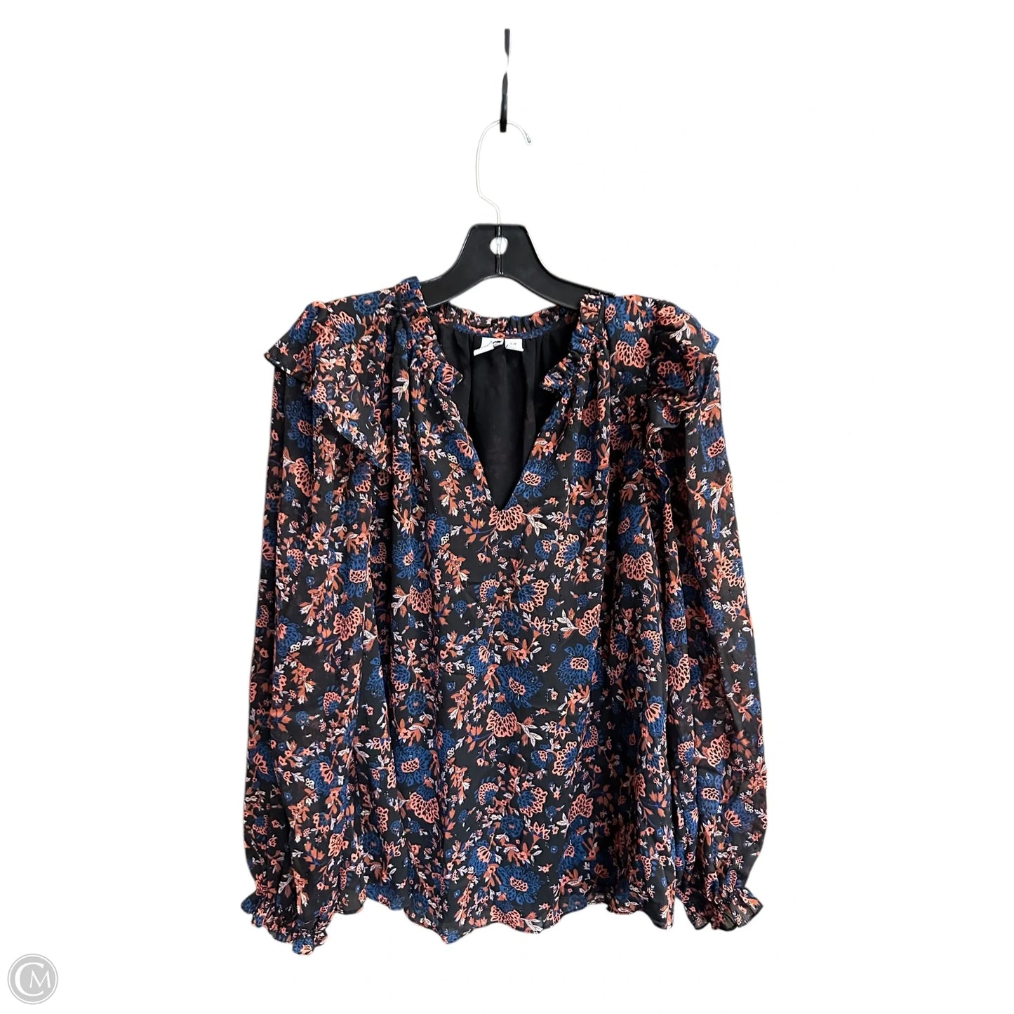 Top Long Sleeve By Joie In Blue & Orange, Size: S