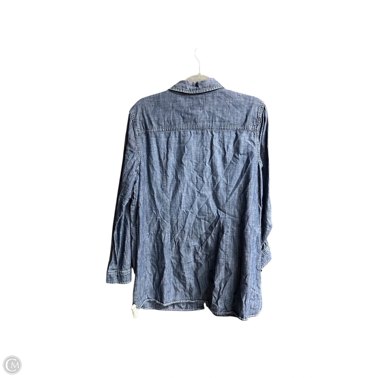 Top Long Sleeve By Chicos In Blue Denim, Size: L