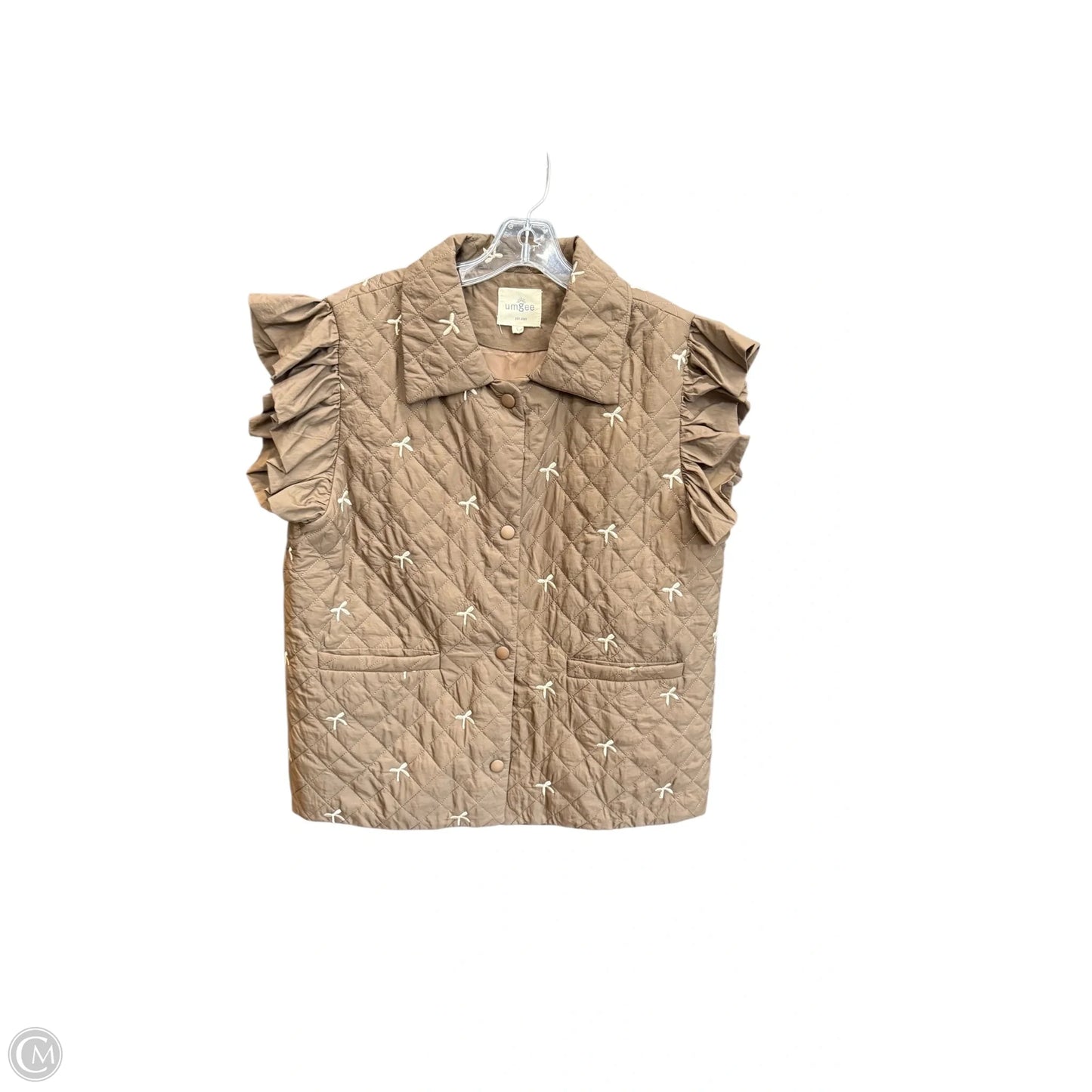 Vest Puffer & Quilted By Umgee In Brown, Size: L