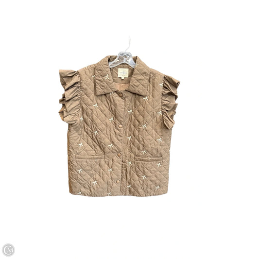 Vest Puffer & Quilted By Umgee In Brown, Size: L