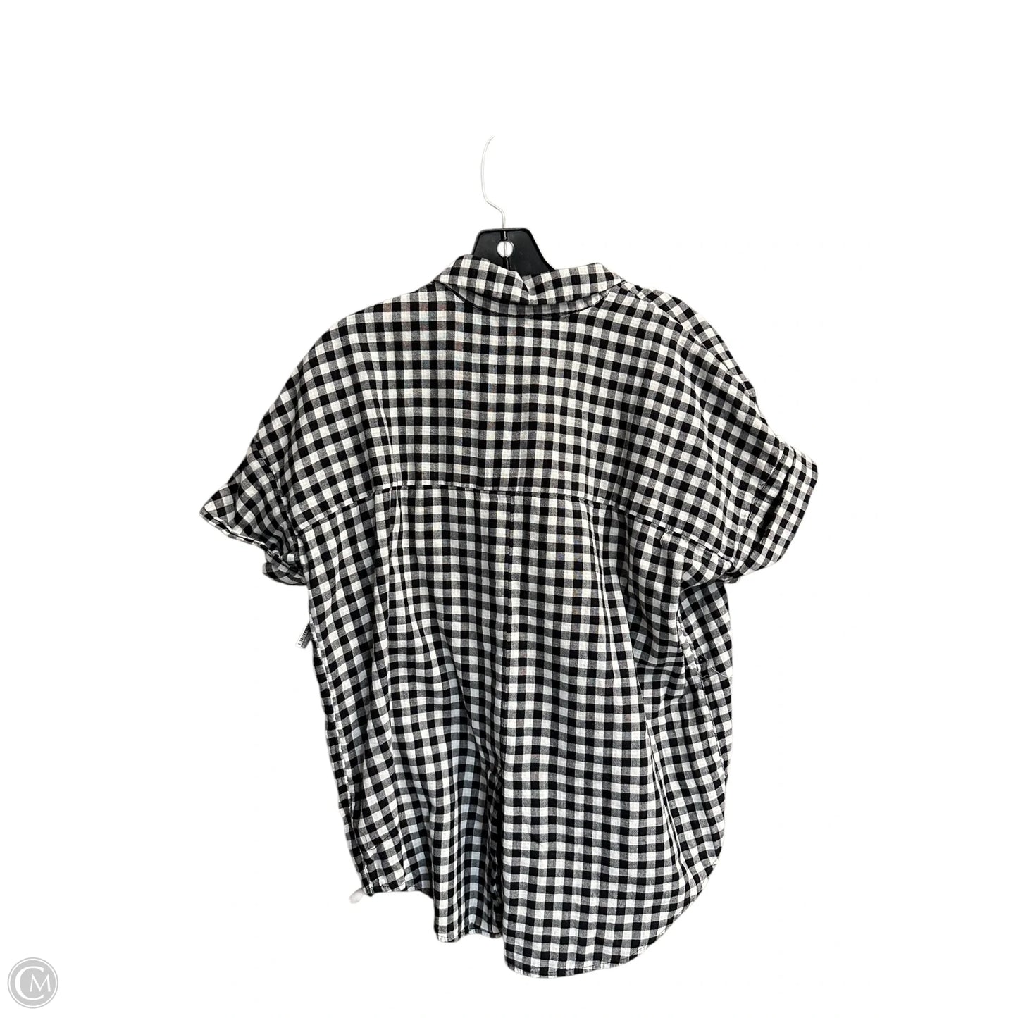 Top Short Sleeve By Madewell In Plaid Pattern, Size: S