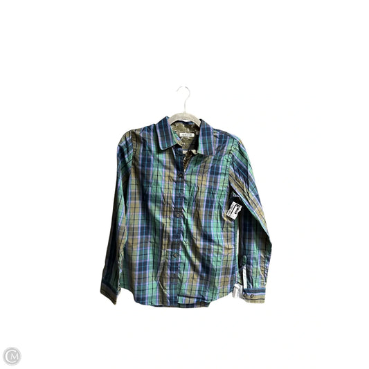 Top Long Sleeve By Orvis In Plaid Pattern, Size: S