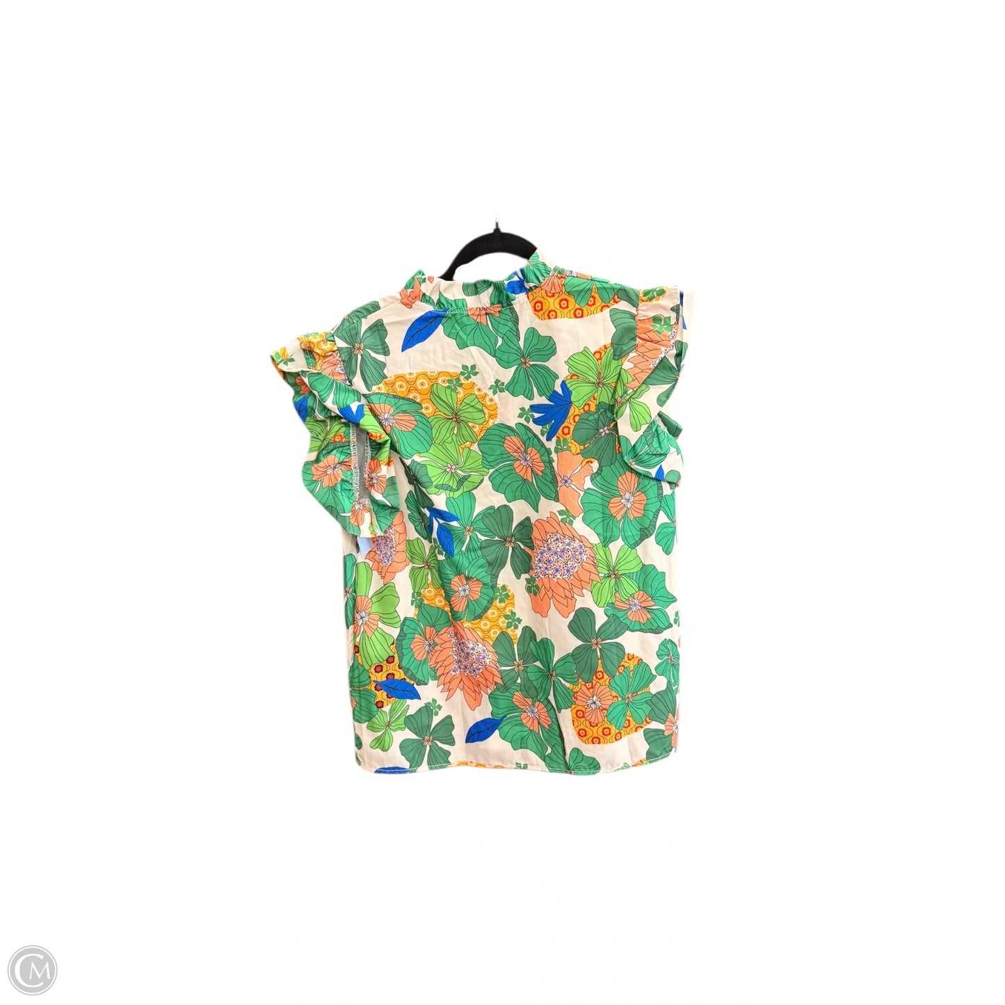 Top Sleeveless By Clothes Mentor In Green & Orange, Size: M