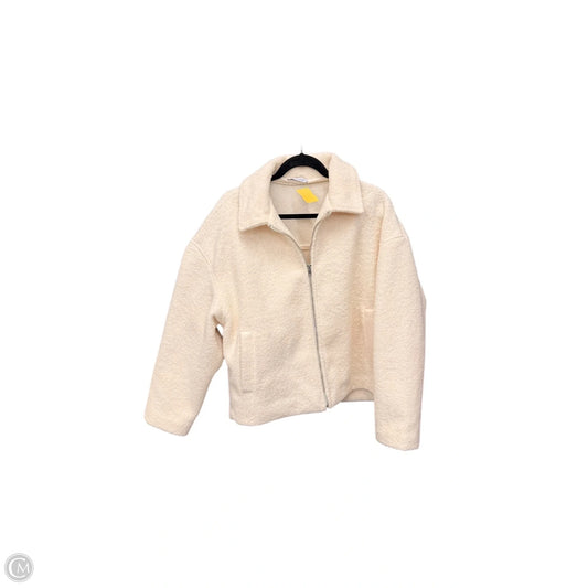 Jacket Faux Fur & Sherpa By Zara In Cream, Size: M