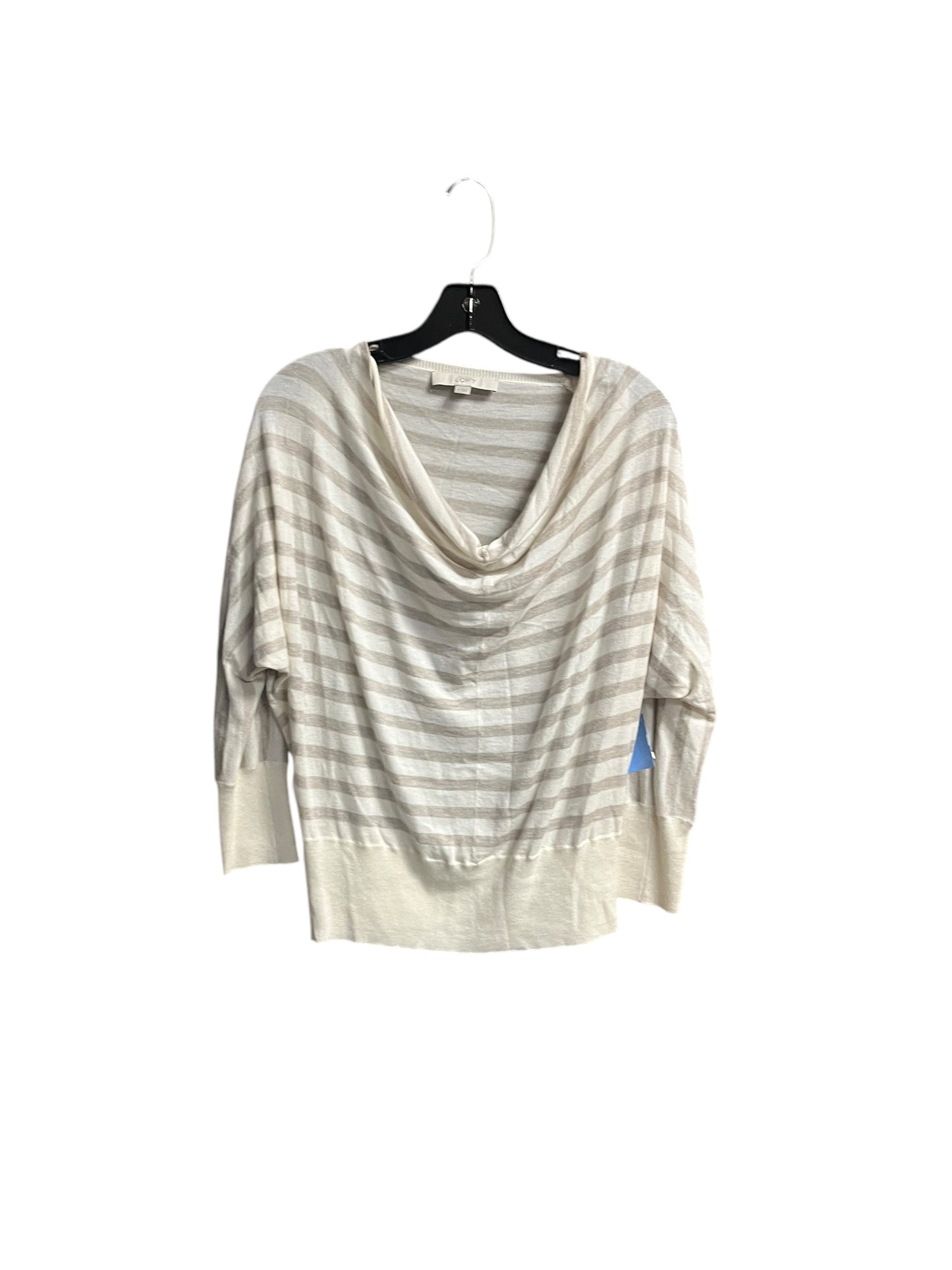 Top Long Sleeve By Loft In Striped Pattern, Size: M