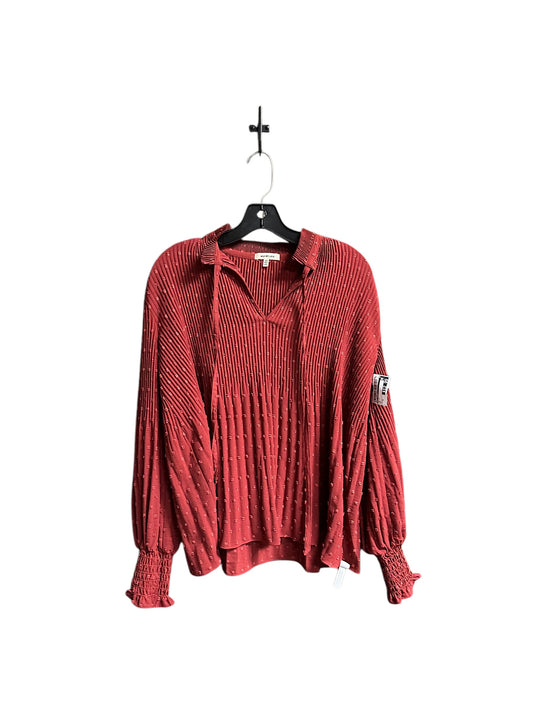 Top Long Sleeve By Max Studio In Red, Size: Xs