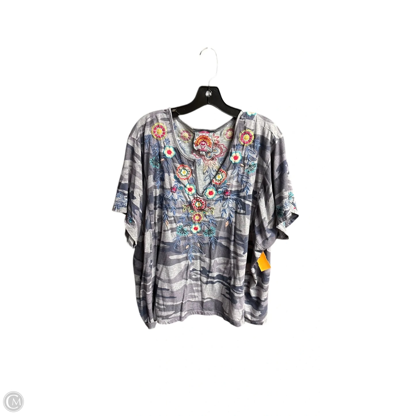 Top Short Sleeve By Johnny Was In Floral Print, Size: 2x