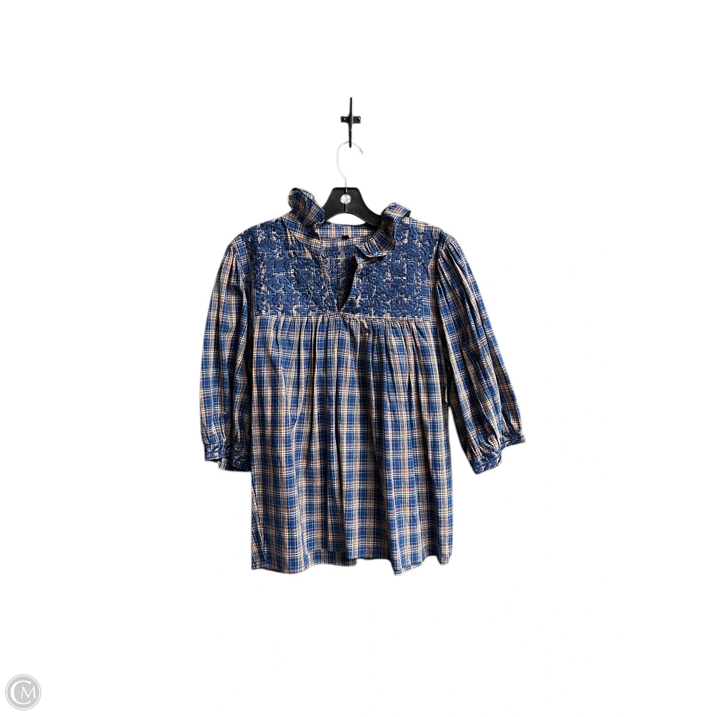 Top Short Sleeve By Clothes Mentor In Checkered Pattern, Size: S