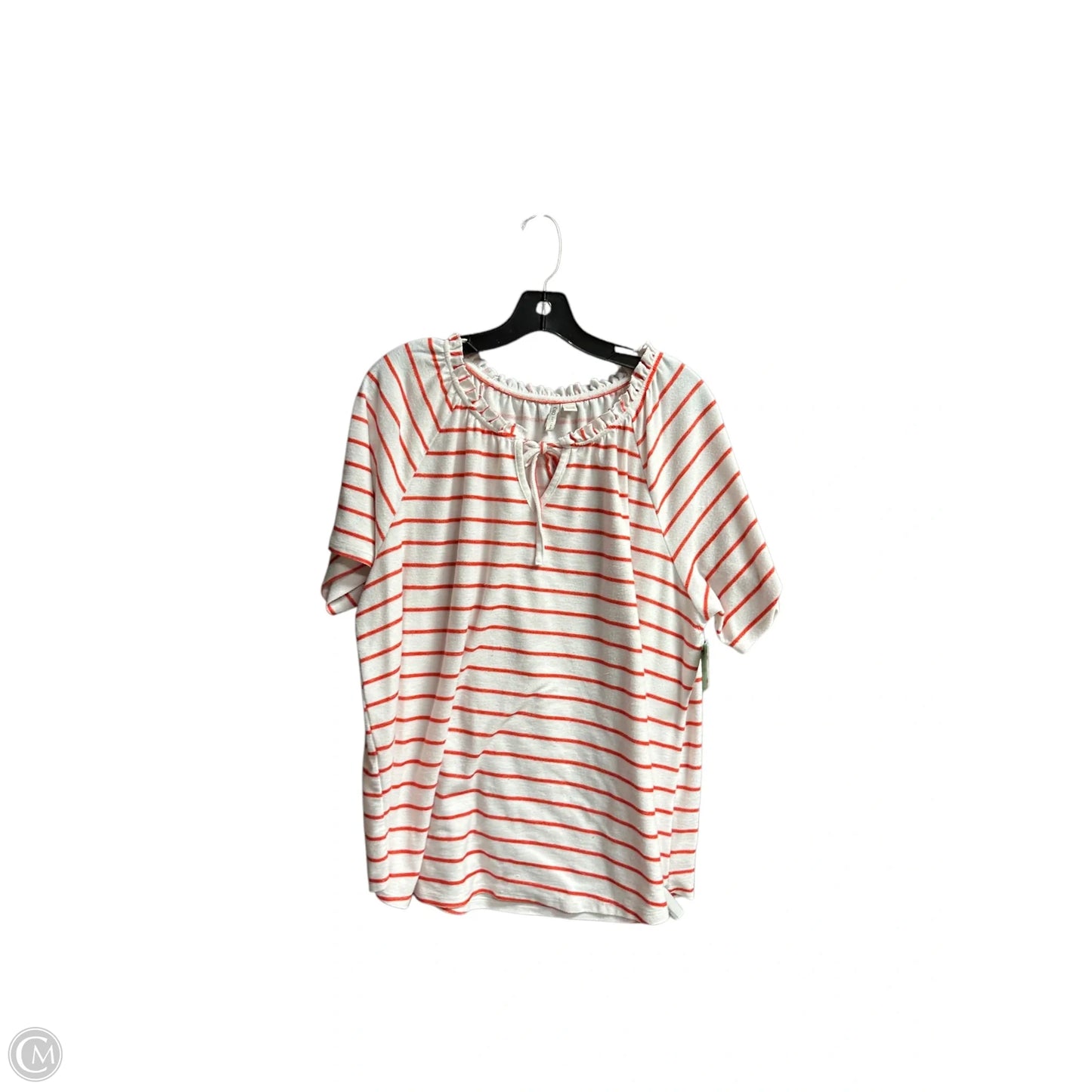 Top Short Sleeve By Cato In Striped Pattern, Size: Xl