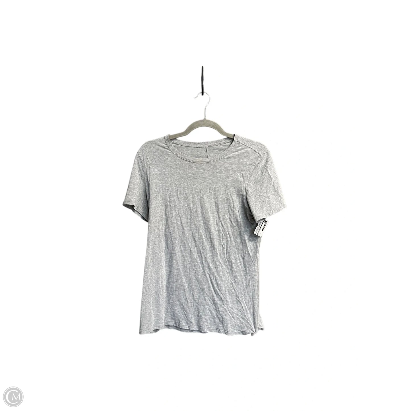 Athletic Top Short Sleeve By Lululemon In Grey, Size: M