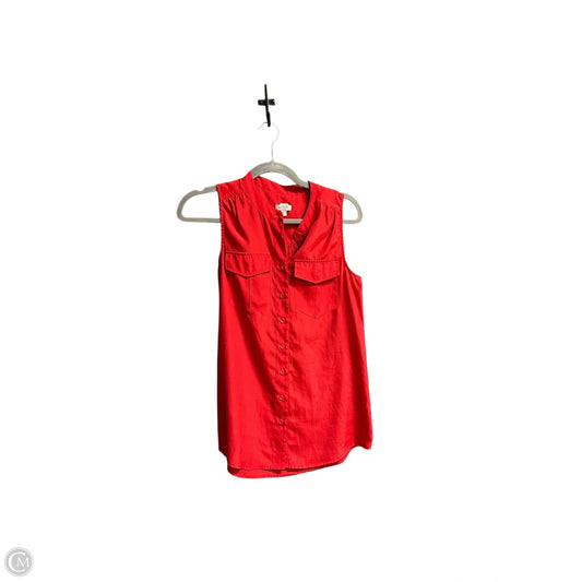 Top Sleeveless By J. Crew In Red, Size: Xs