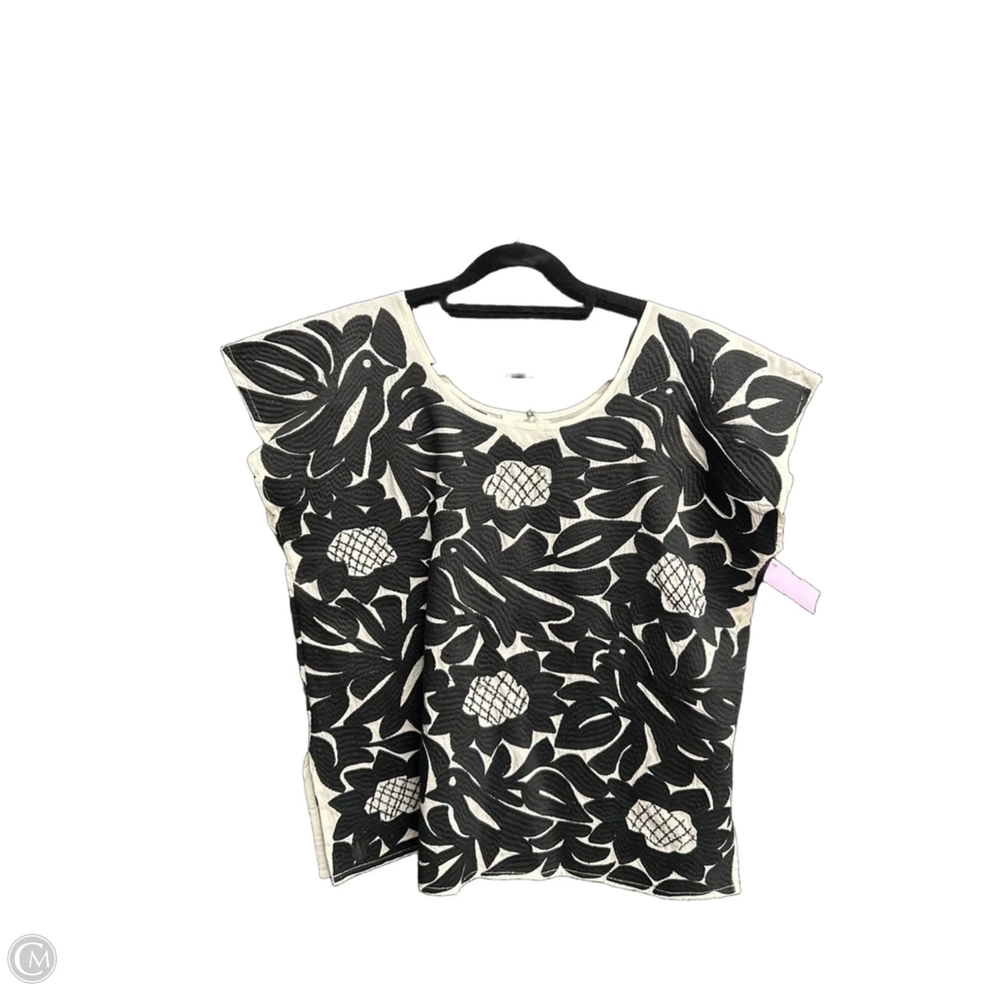 Top Short Sleeve By J.marie In Black & White, Size: M