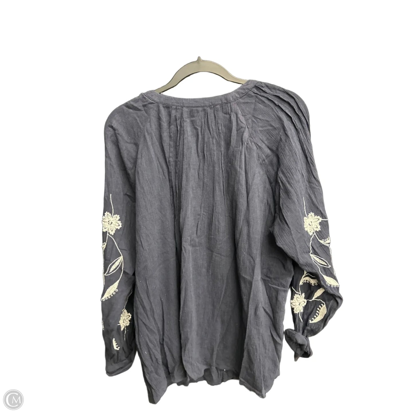 Top Long Sleeve By J. Jill In Blue & White, Size: L