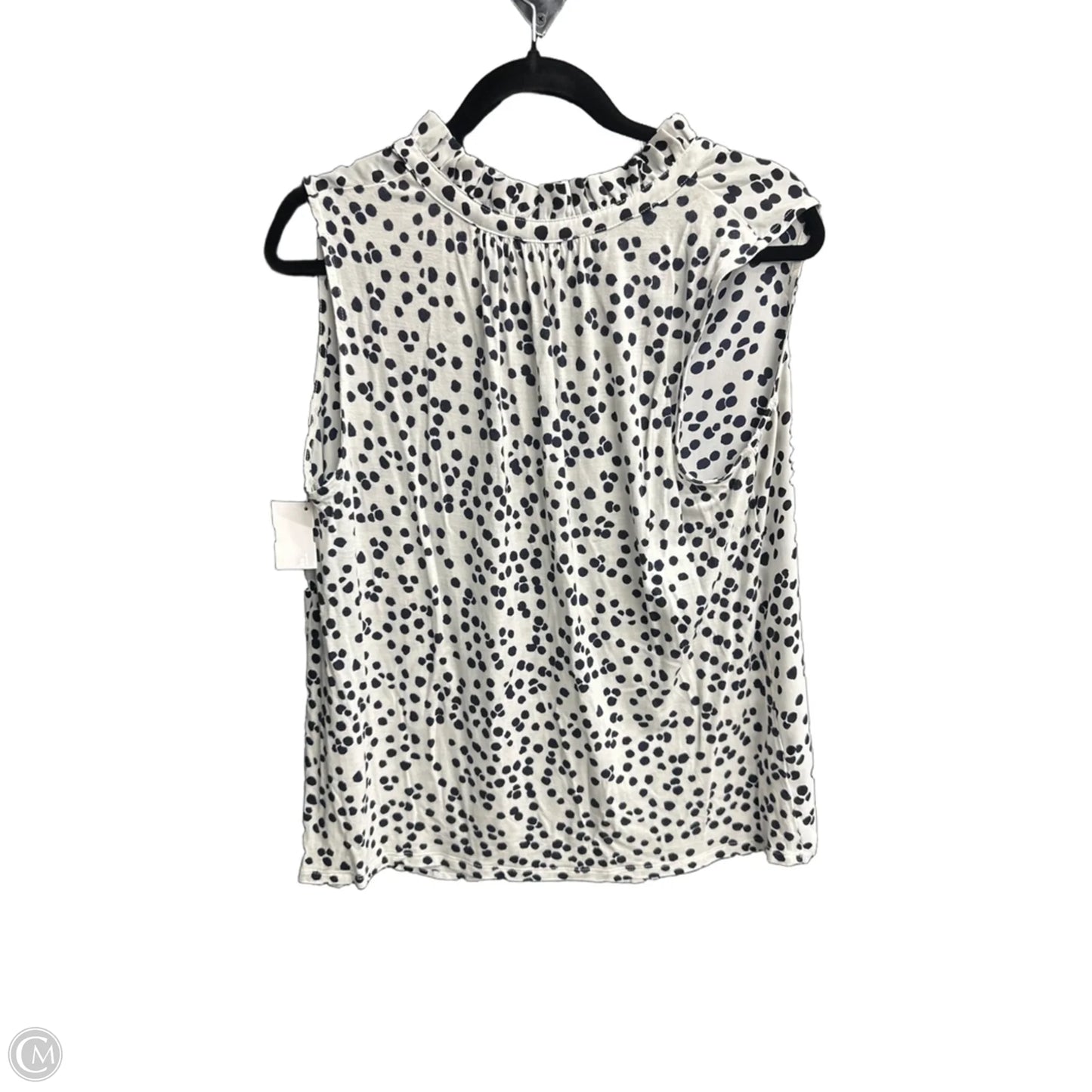 Top Sleeveless By Loft In Polkadot Pattern, Size: L