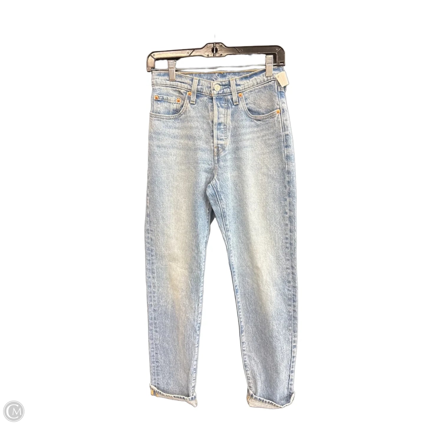 Jeans Straight By Levis In Blue Denim, Size: 2