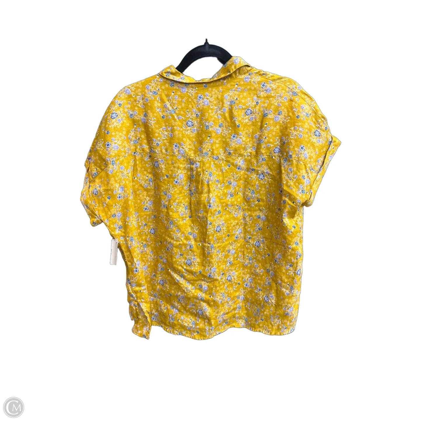 Top Short Sleeve By Rachel Zoe In Blue & Yellow, Size: S