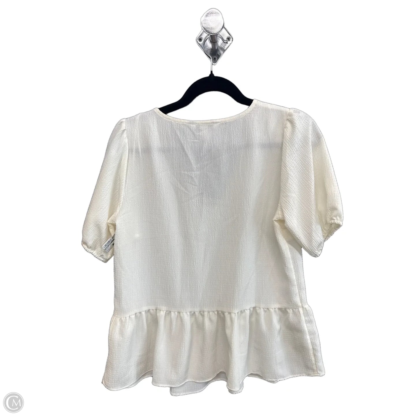Blouse Short Sleeve By Nine West In White, Size: S