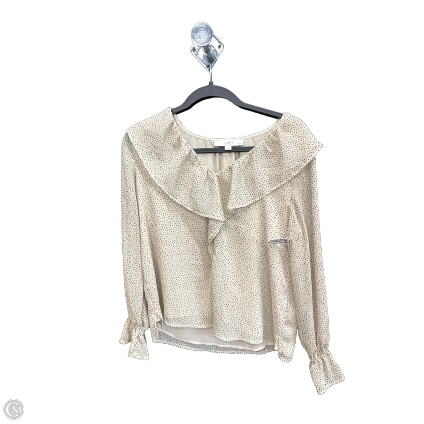 Blouse Long Sleeve By Loft In Polkadot Pattern, Size: Sp