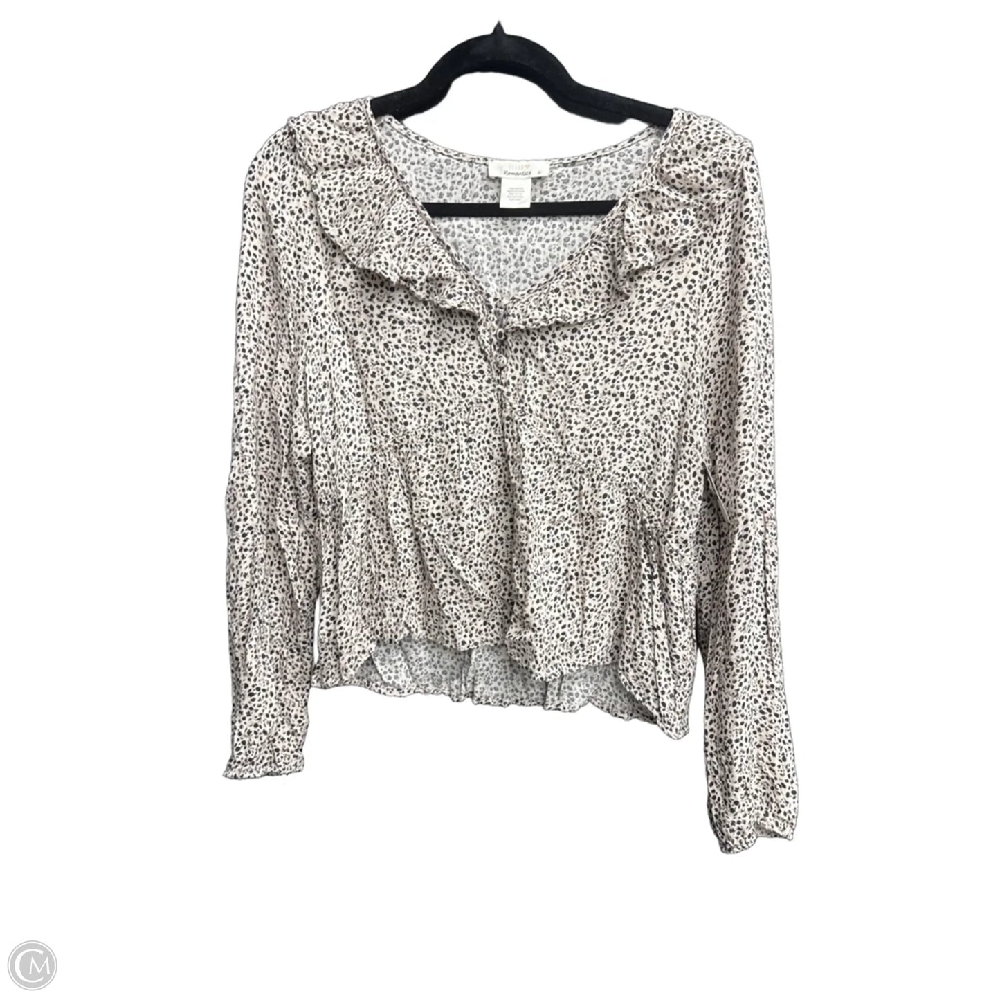Blouse Long Sleeve By Urban Romantics In Animal Print, Size: L
