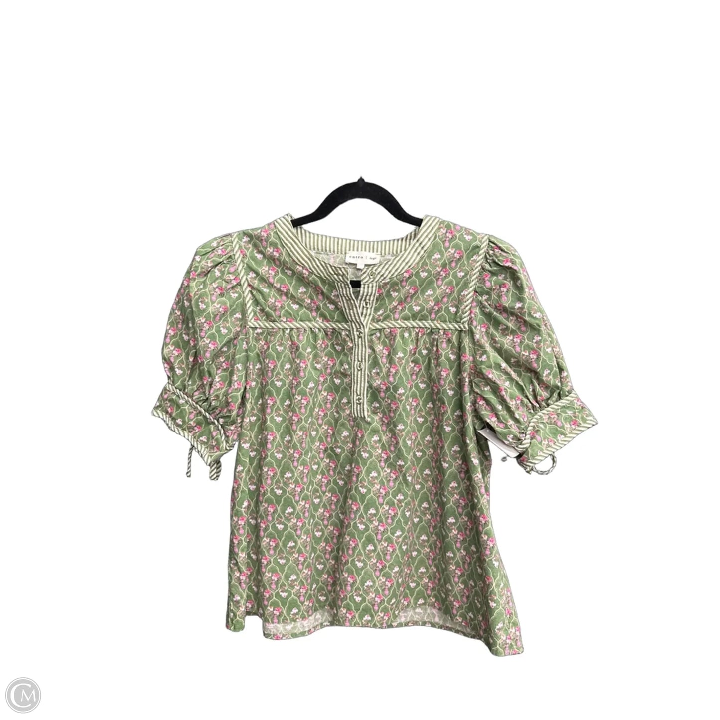 Blouse Short Sleeve By Entro In Floral Print, Size: L