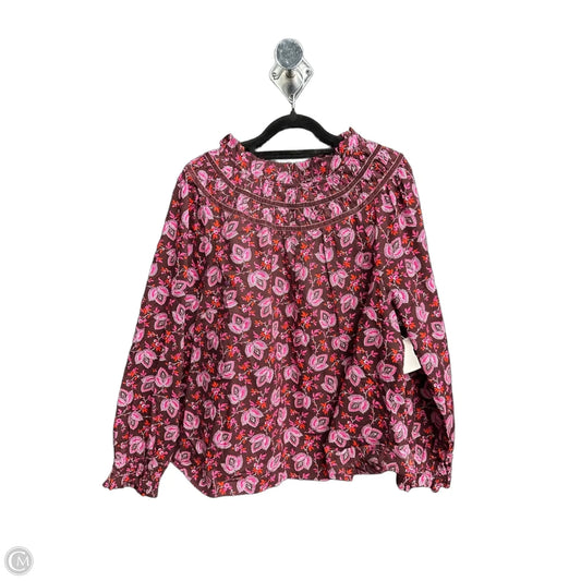 Blouse Long Sleeve By Talbots In Paisley Print, Size: Xlp