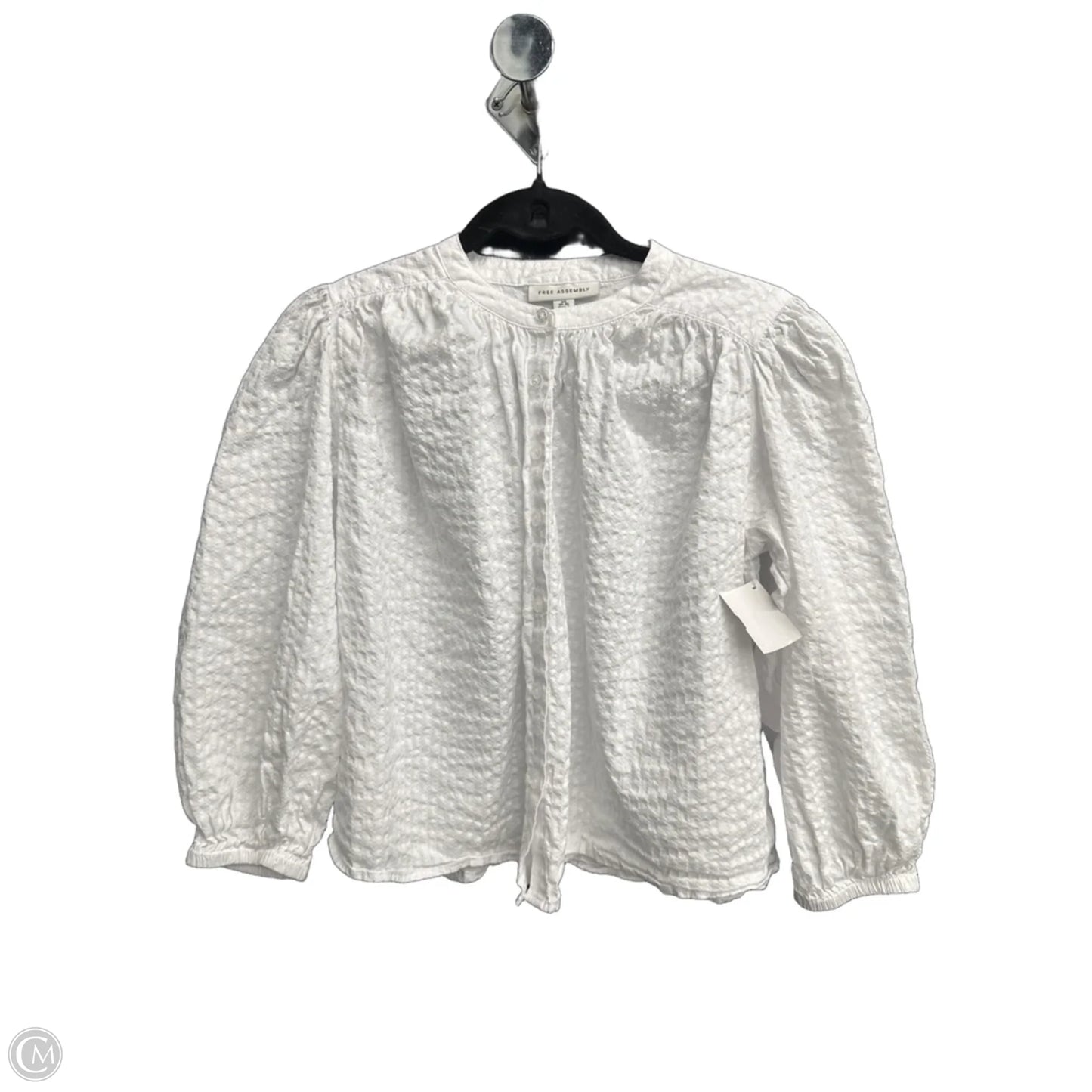 Blouse Long Sleeve By Free Assembly In White, Size: Xs