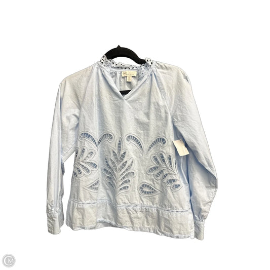 Blouse Long Sleeve By Cato In Blue, Size: Xs