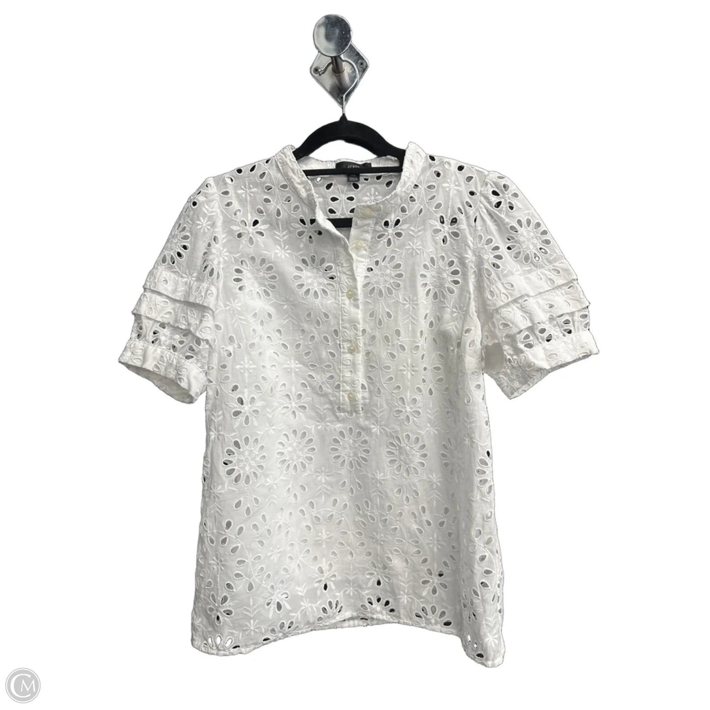 Blouse Short Sleeve By J. Crew In White, Size: Xs