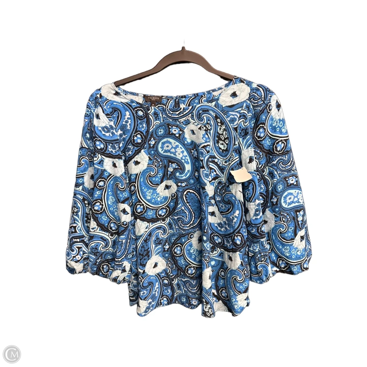 Blouse 3/4 Sleeve By Talbots In Paisley Print, Size: Mp