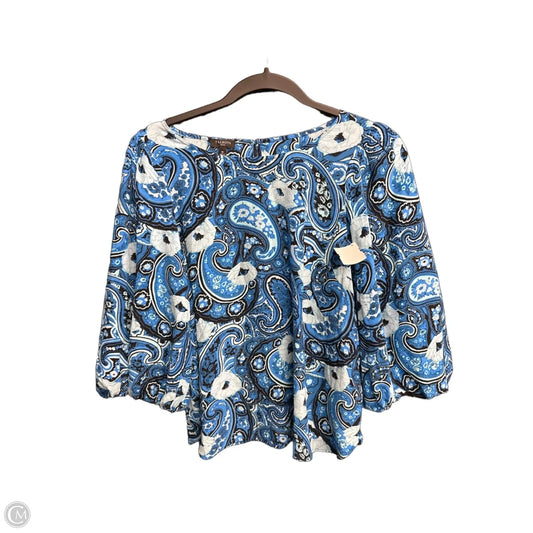 Blouse 3/4 Sleeve By Talbots In Paisley Print, Size: Mp