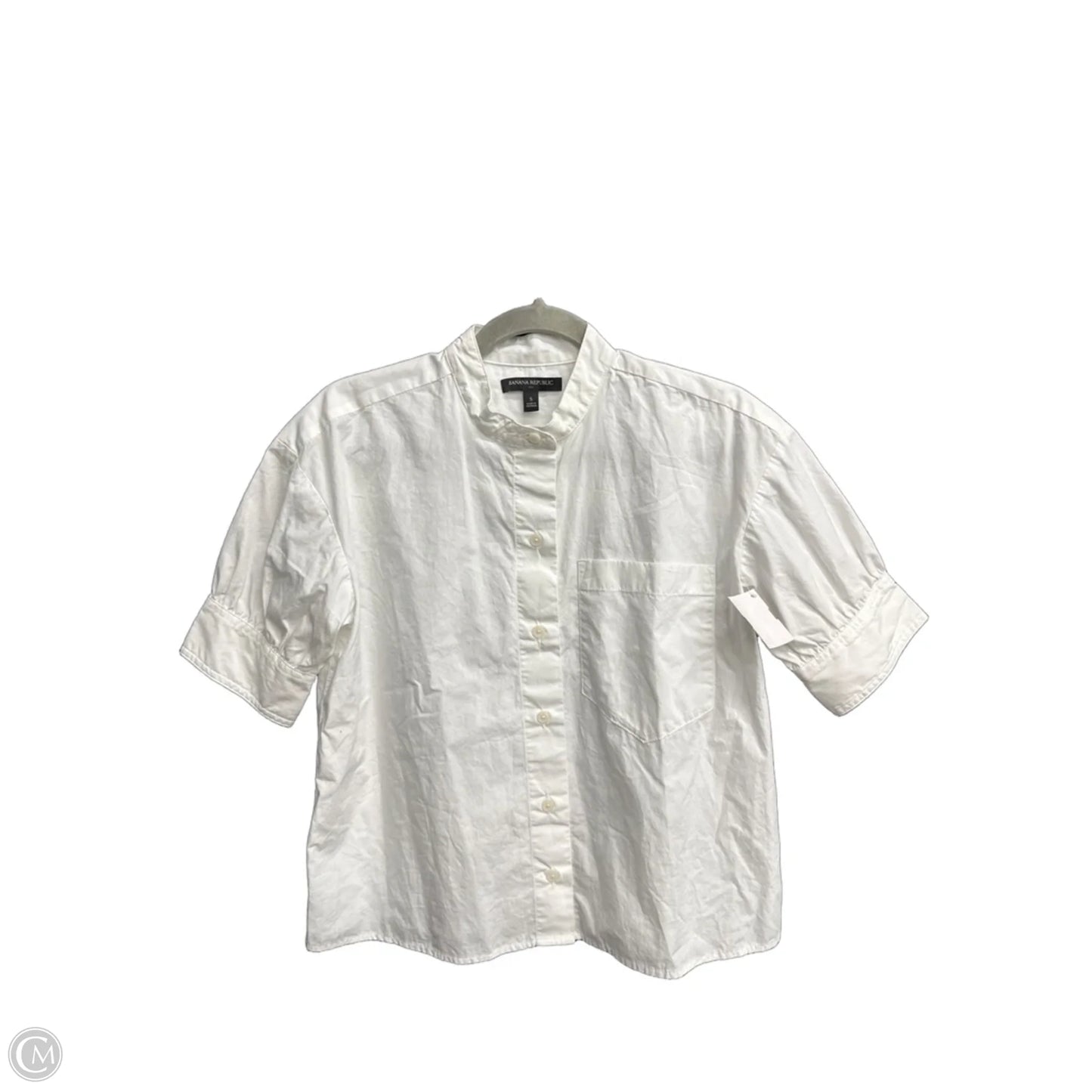 Top Short Sleeve By Banana Republic In White, Size: S