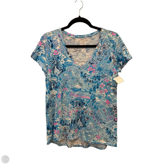 Top Short Sleeve Designer By Lilly Pulitzer In Tropical Print, Size: S