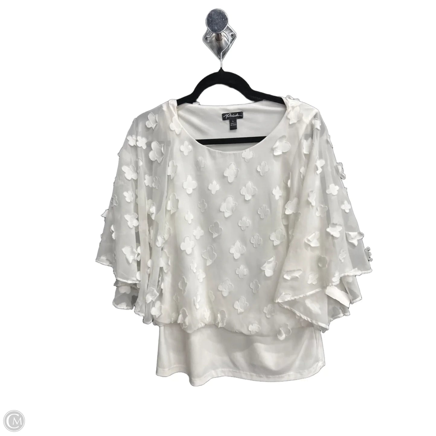 Top Short Sleeve By Clothes Mentor In White, Size: L