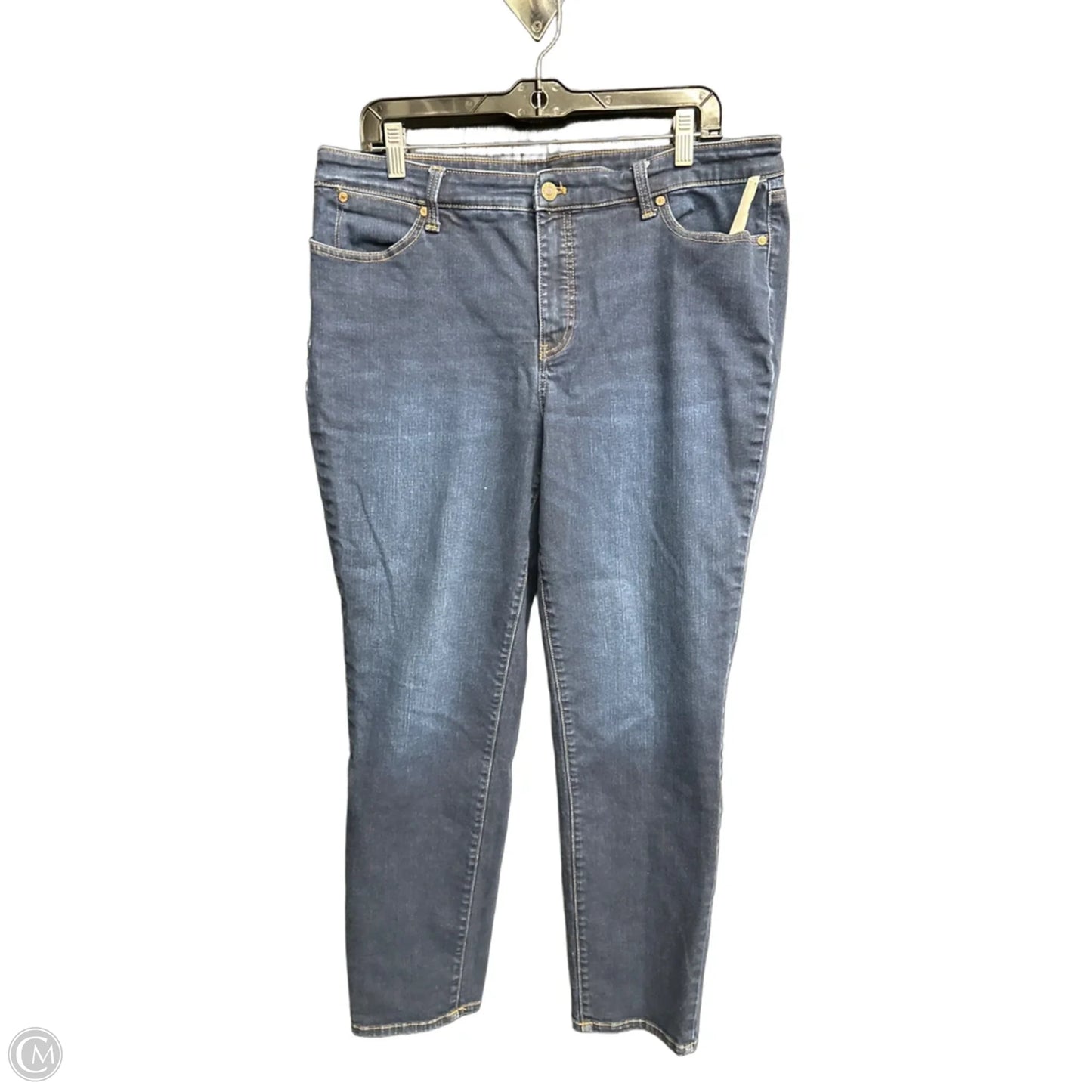 Jeans Straight By Talbots In Blue Denim, Size: 14