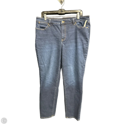 Jeans Straight By Talbots In Blue Denim, Size: 14