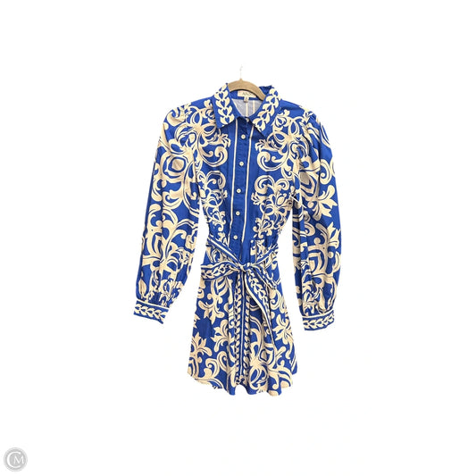 Dress Casual Midi By Clothes Mentor In Blue & White, Size: Xs