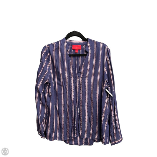 Blouse Long Sleeve By Jennifer Lopez In Blue & Pink, Size: M