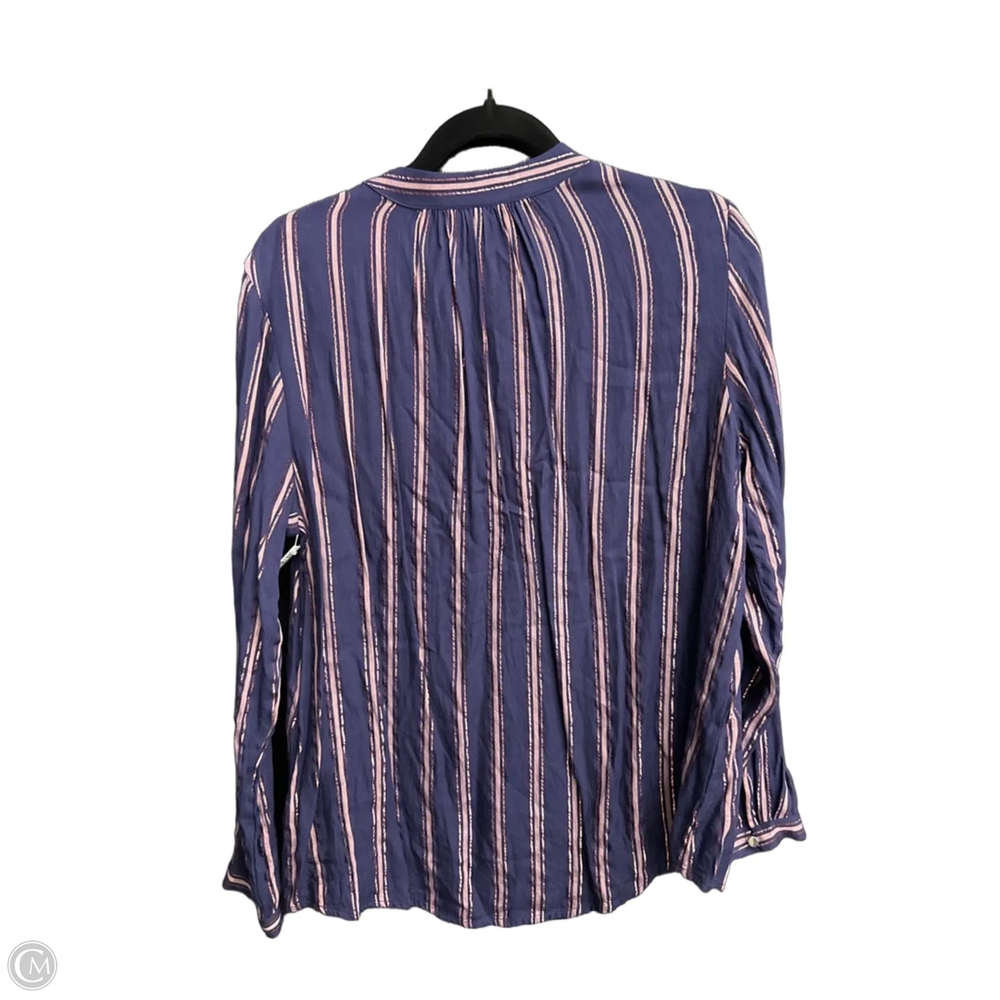 Blouse Long Sleeve By Jennifer Lopez In Blue & Pink, Size: M