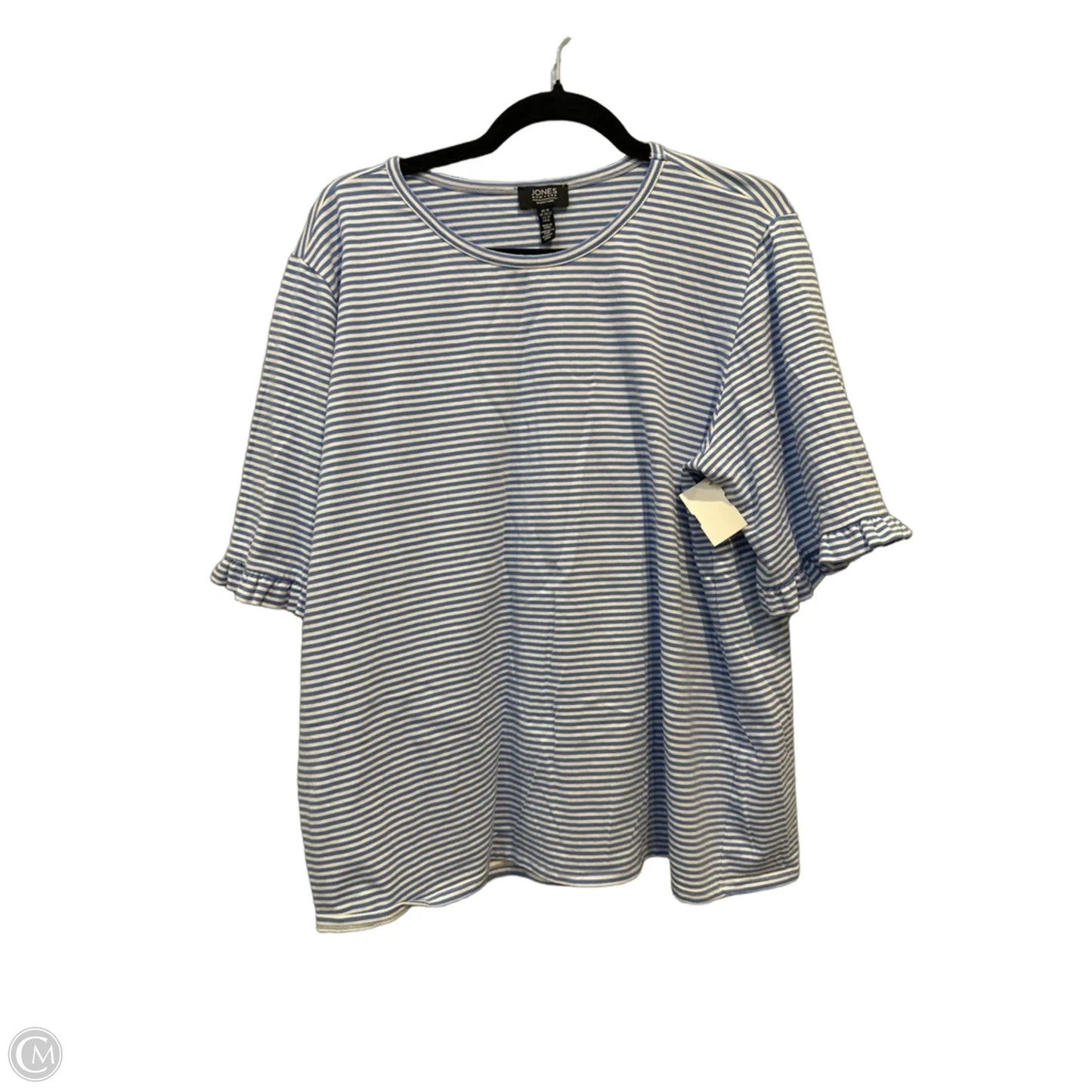 Top Short Sleeve By Jones New York In Striped Pattern, Size: Xl