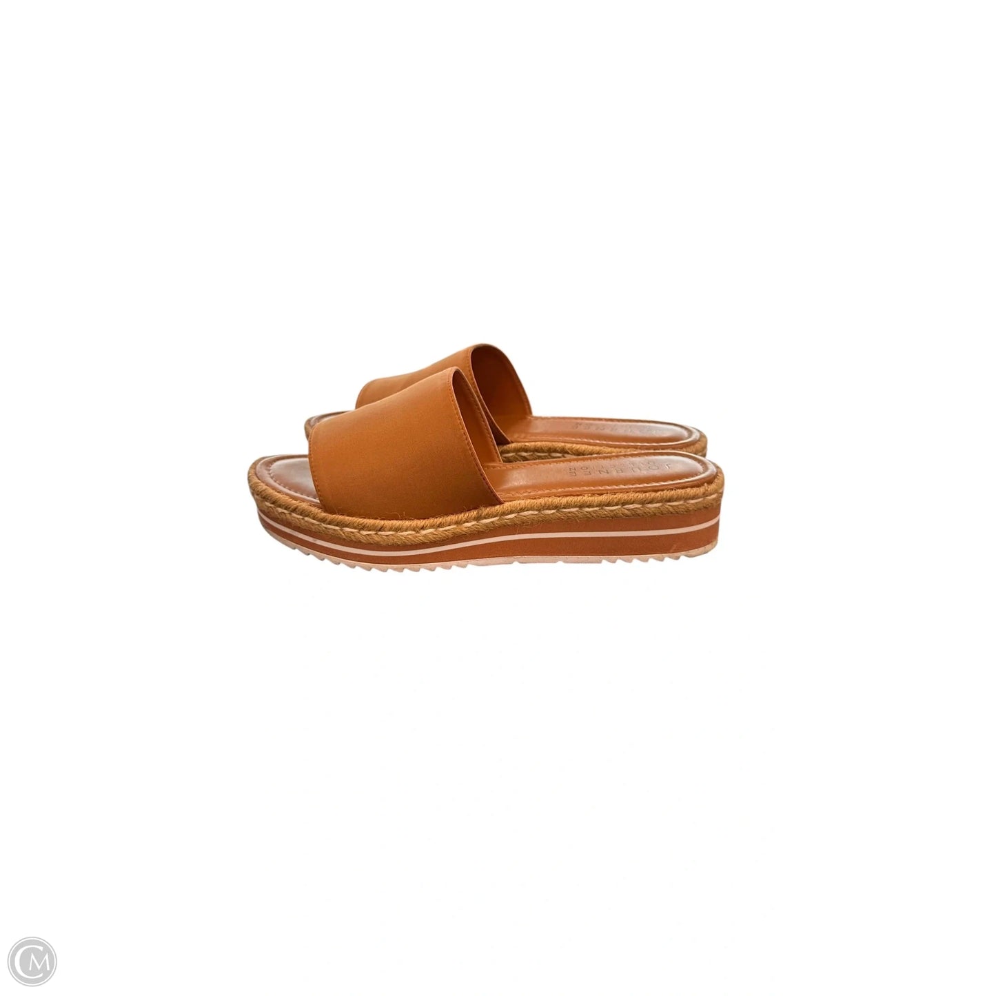 Sandals Flats By Journee In Brown & White, Size: 9.5