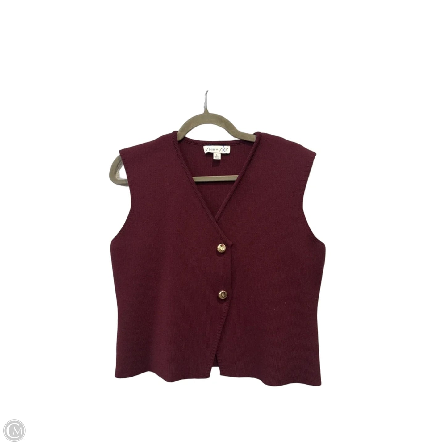 Vest Other By She + Sky In Maroon, Size: L