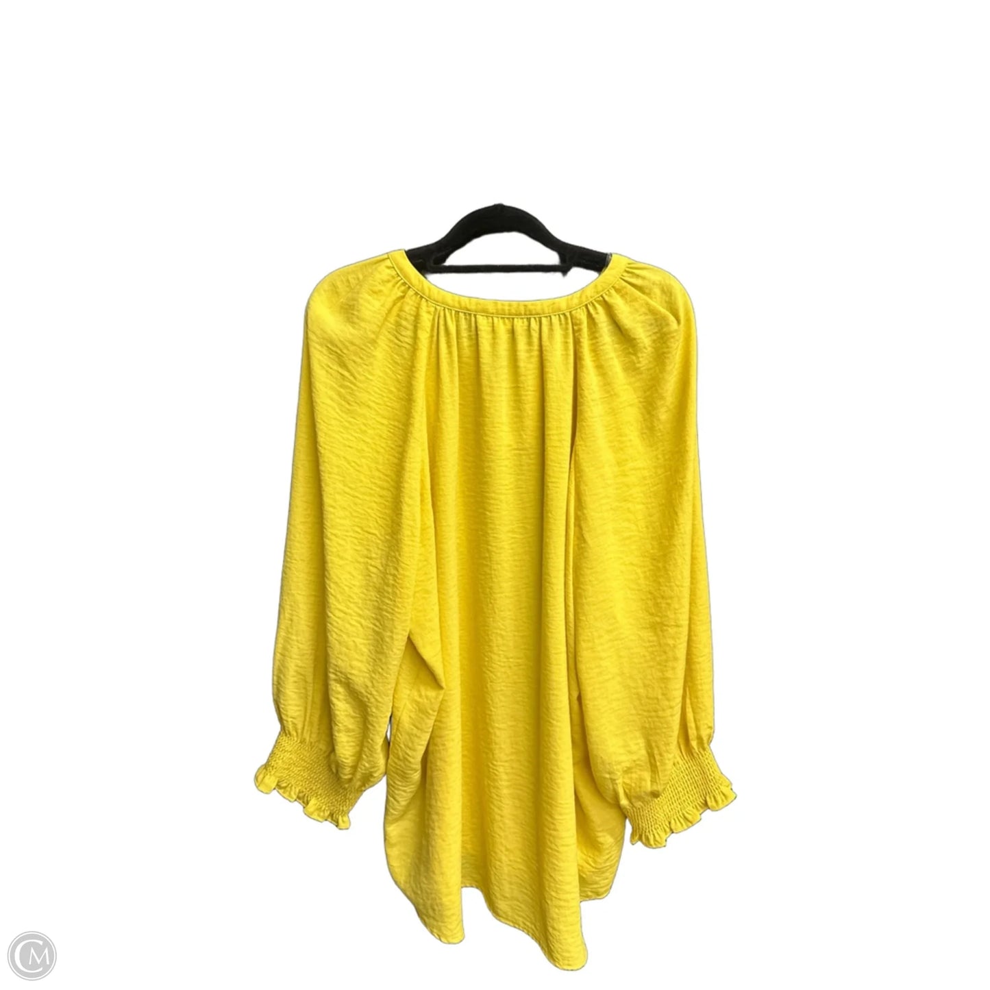 Blouse Long Sleeve By West Bound In Yellow, Size: Xl