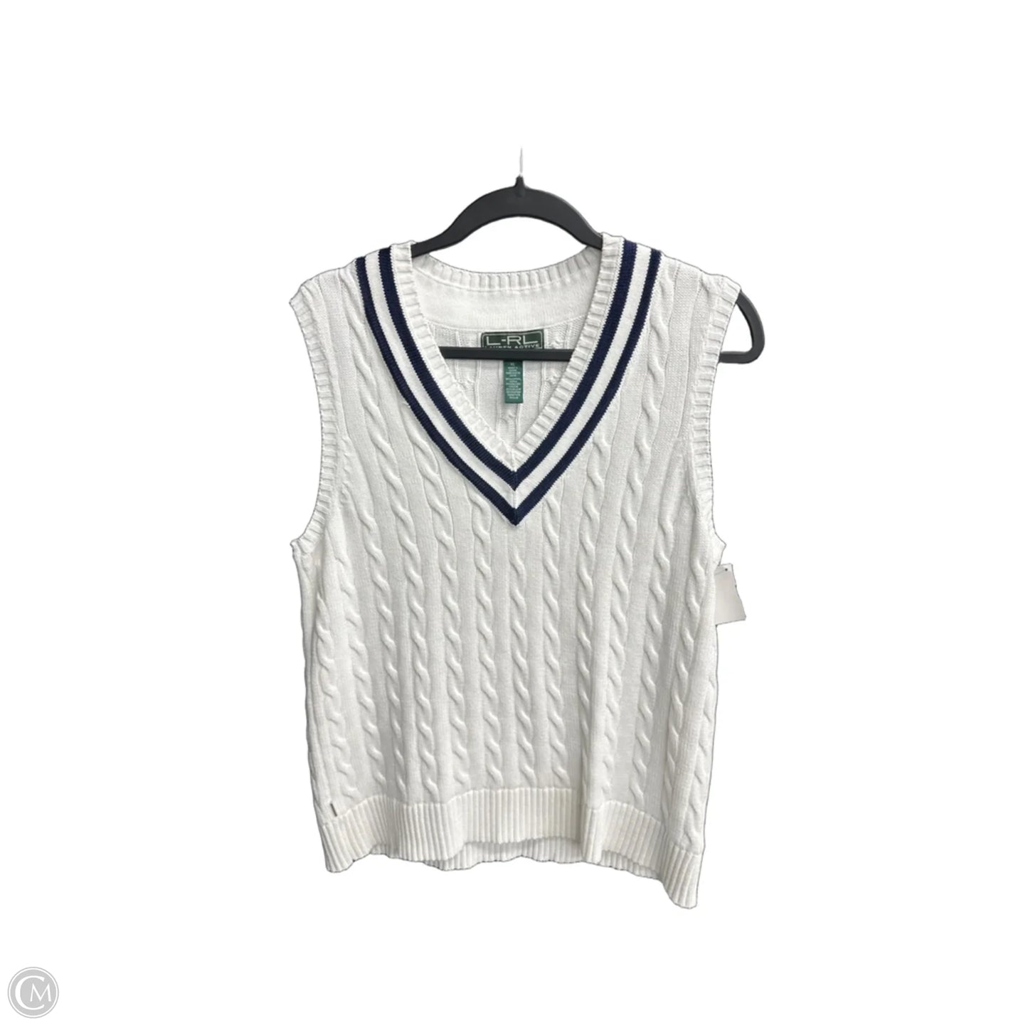 Top Sleeveless By Lauren By Ralph Lauren In Blue & White, Size: Xl
