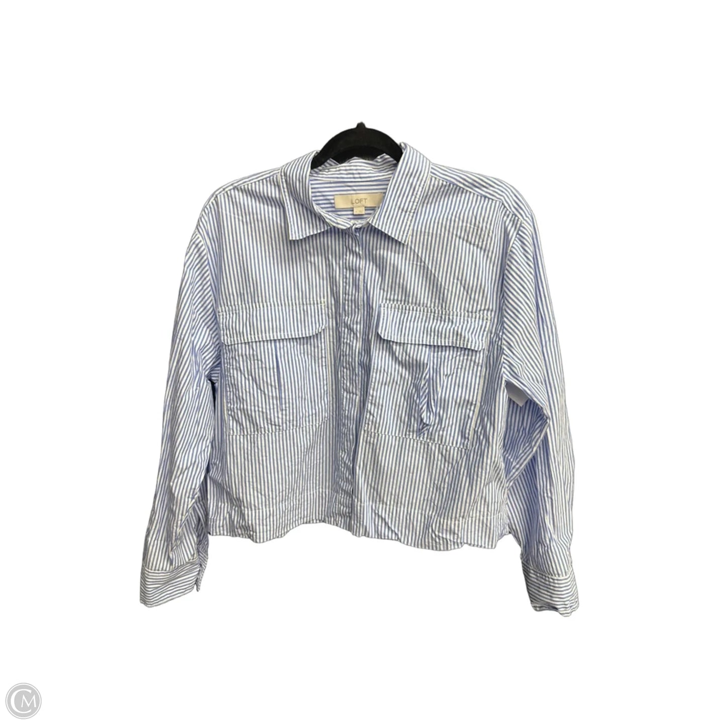Top Long Sleeve By Loft In Striped Pattern, Size: M
