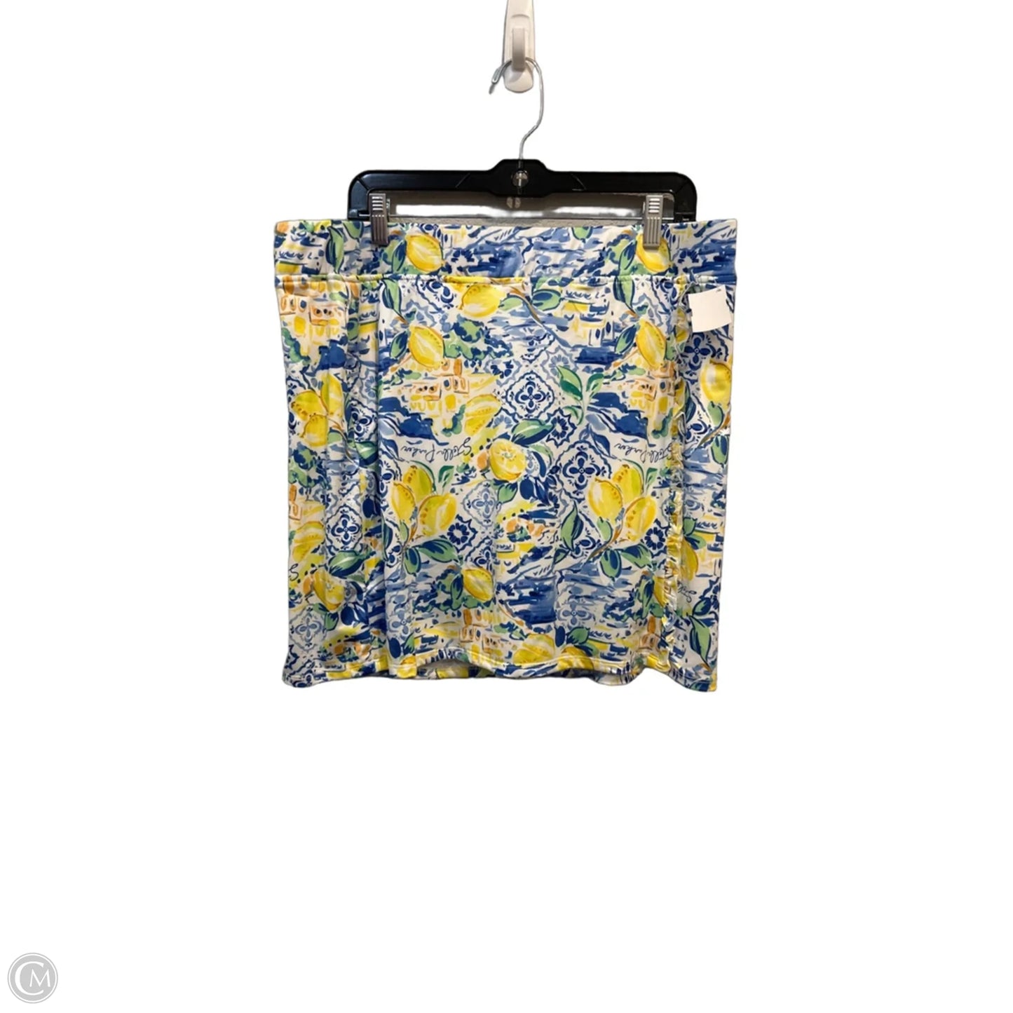 Athletic Skort By Stella Parker In Blue & Yellow, Size: Xl