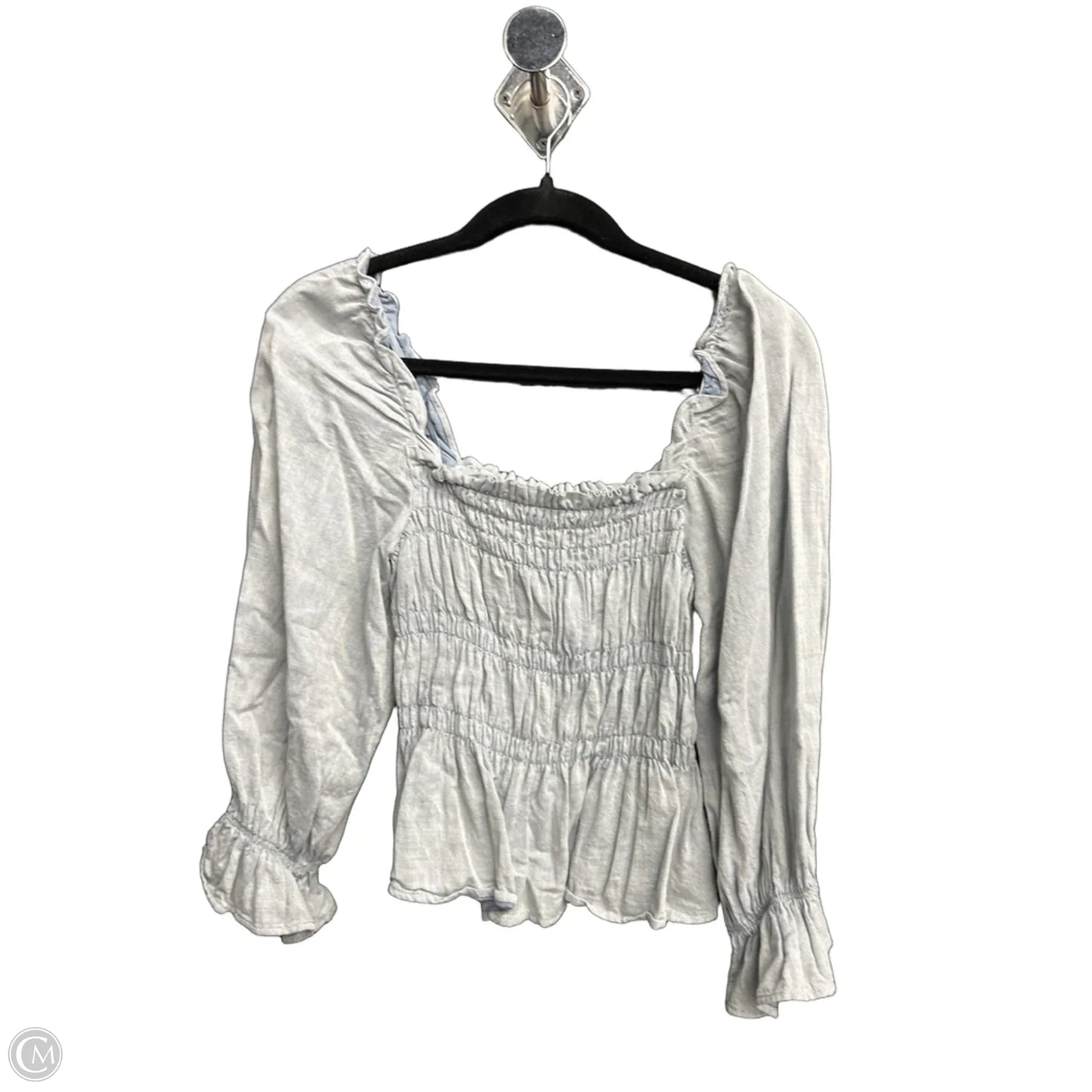 Top Long Sleeve By Who What Wear In Blue Denim, Size: S
