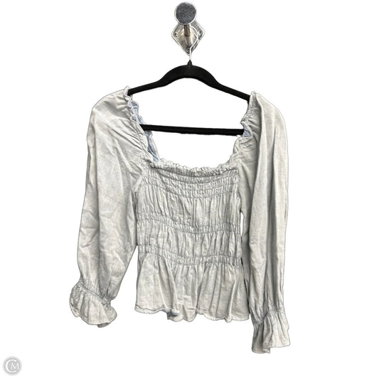 Top Long Sleeve By Who What Wear In Blue Denim, Size: S