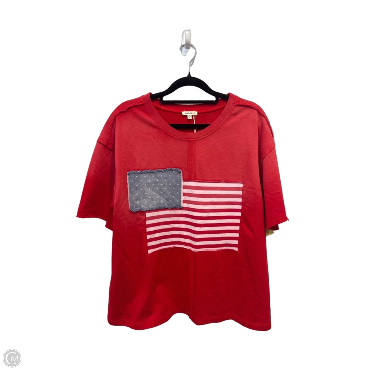Top Short Sleeve By Jodifl In Blue & Red & White, Size: M