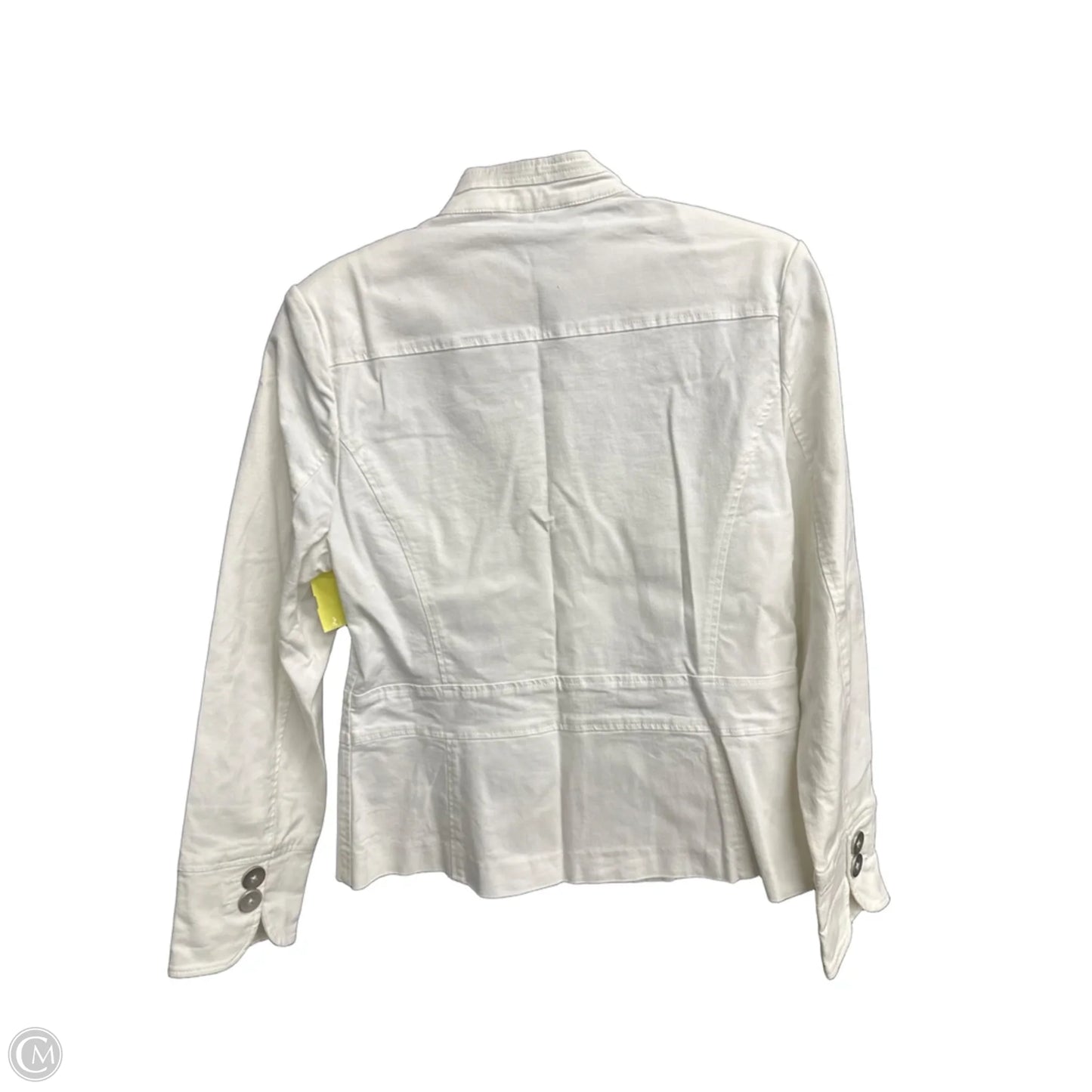 Jacket Shirt By Dressbarn In Silver & White, Size: M